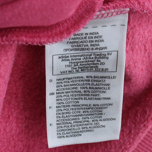 Reebok Womens Pink Pullover Hoodie L Cotton Blend Logo Sweatshirt