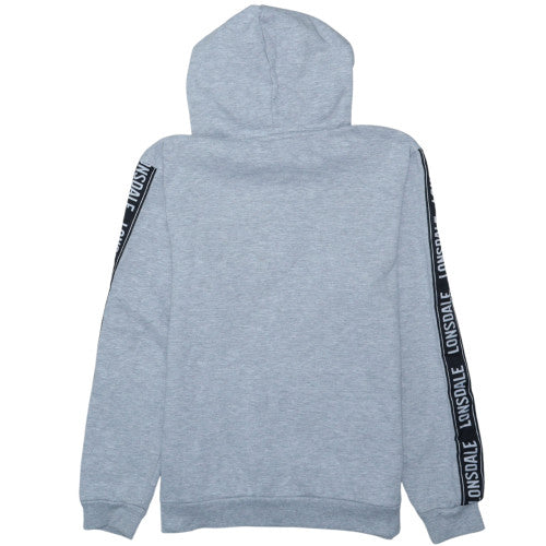 Lonsdale Boys Grey Pullover Hoodie Size 14 Logo Print Casual Sweatshirt