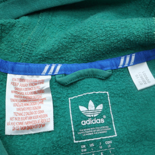 Adidas Men's Green Full Zip Hoodie Size M Regular Logo Sweatshirt