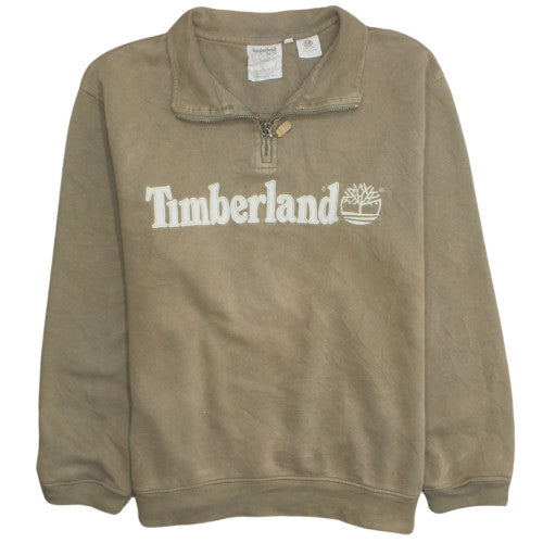 Timberland Men's Brown 1/4 Zip Fleece Sweatshirt Size M