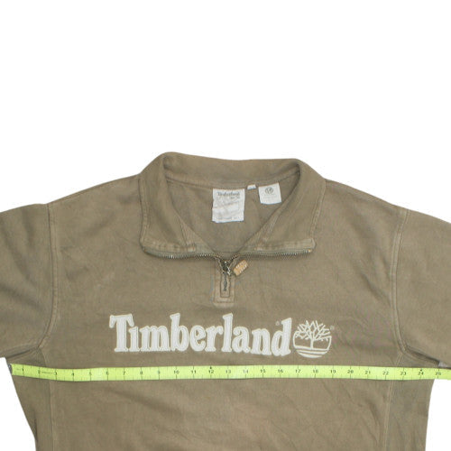 Timberland Men's Brown 1/4 Zip Fleece Sweatshirt Size M
