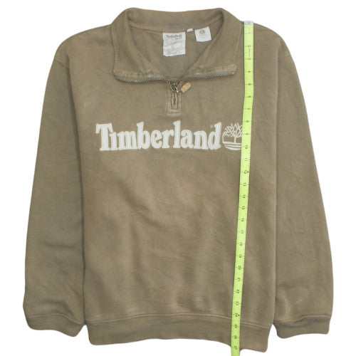 Timberland Men's Brown 1/4 Zip Fleece Sweatshirt Size M