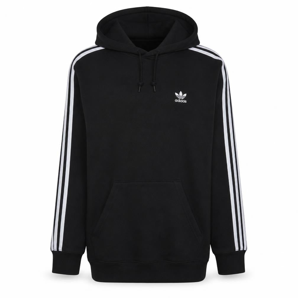Adidas Men's Black Hoodie Medium Pullover 3-Stripes Classic Style