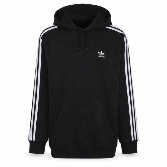Adidas Men's Black Hoodie Medium Pullover 3-Stripes Classic Style