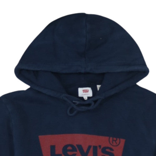 Levi's Men's Blue Pullover Hoodie M Regular Fit Logo Design