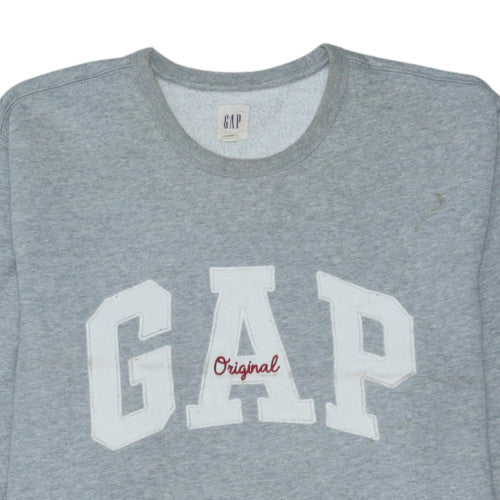 GAP Men's Grey Crew Neck Logo Sweatshirt XL Cotton Blend