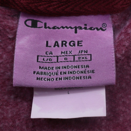 Champion Men’s Red Pullover Hoodie Large Fleece Logo Sweatshirt