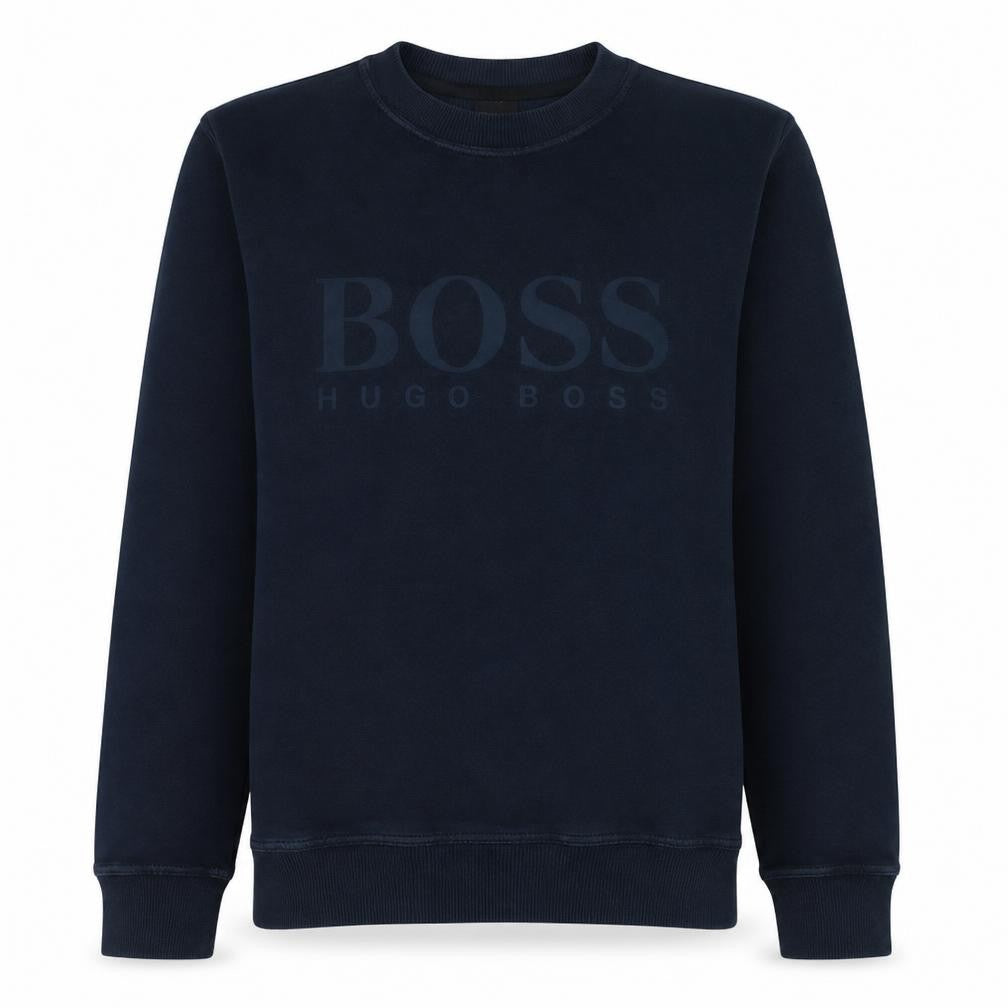 Hugo Boss Men's Blue Crew Neck Logo Pullover Jumper Size S