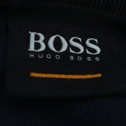 Hugo Boss Men's Blue Crew Neck Logo Pullover Jumper Size S