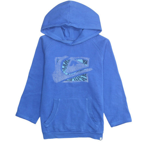 Quiksilver Boys Blue Pullover Hoodie Size 12 Years Cotton Fleece