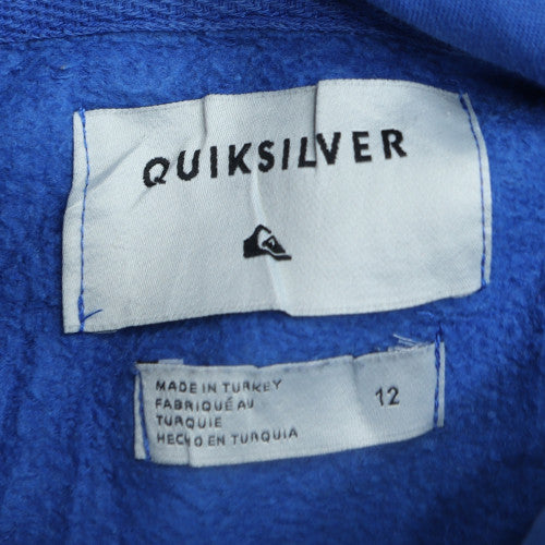 Quiksilver Boys Blue Pullover Hoodie Size 12 Years Cotton Fleece