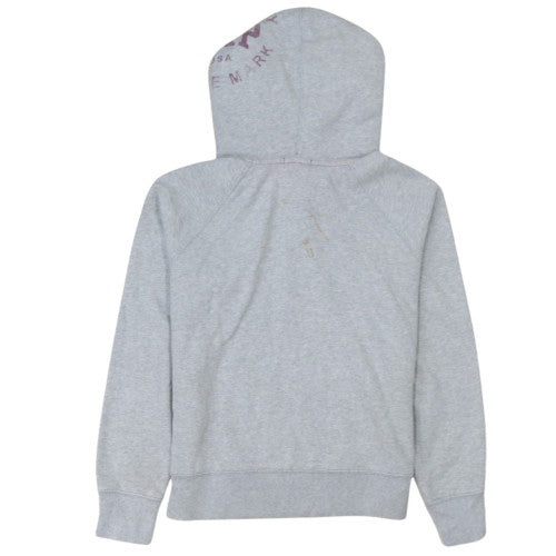 GAP Women Grey Pullover Hoodie Medium Logo Drawstring Casual Sweatshirt