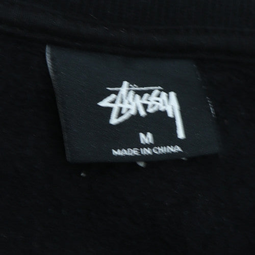 Stussy Mens Black Regular Fit Crew Neck Logo Sweatshirt M