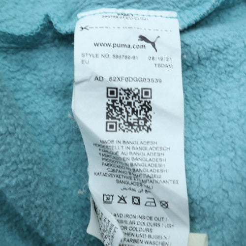 Puma Womens Blue Pullover Hoodie L Cotton Fleece Casual Sweatshirt