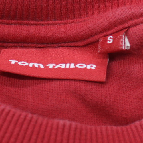 Tom Tailor Mens Red Crew Neck Cotton Pullover Sweatshirt S