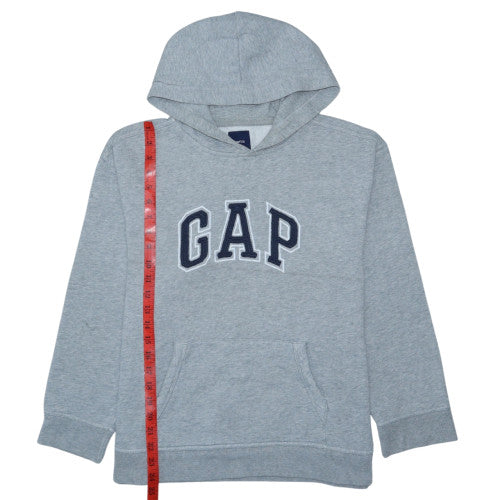 GAP Boys Grey Pullover Hoodie with Logo Embroidery Size 10 Years