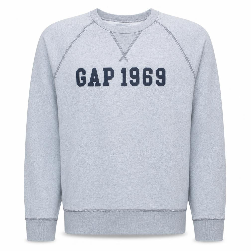 Gap Men's Grey 1969 Logo Sweatshirt Medium Crew Neck Pullover