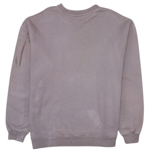 Stussy Mens Brown Logo Crew Neck Fleece Sweatshirt Small