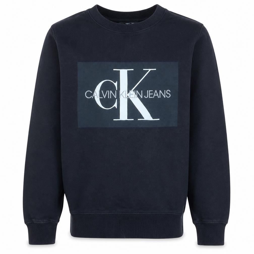 Calvin Klein Jeans Men's Black Small Pullover Sweatshirt Logo Crew Neck