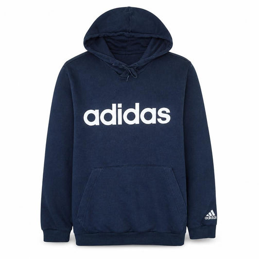Adidas Men's Navy Blue Pullover Hoodie XL Cotton Blend