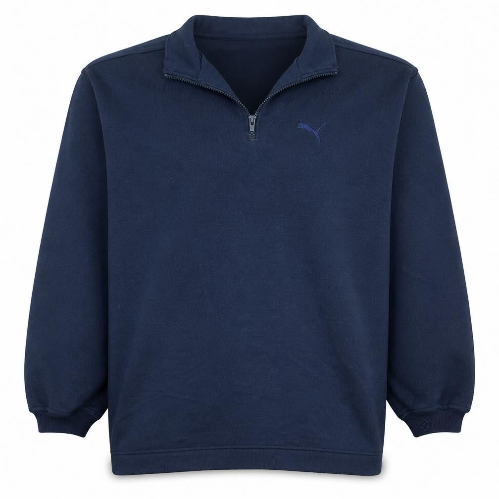 Puma Teens Blue 1/4 Zip Fleece Pullover Sweatshirt Size 16