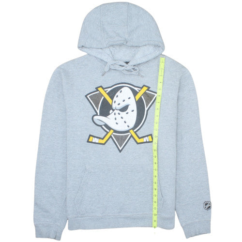 NHL Men's Grey Pullover Hoodie Size L Sports Fleece Sweatshirt