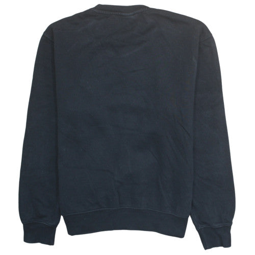 Nike Men's Black Crew Neck Sweatshirt M Cotton Blend Logo Pullover