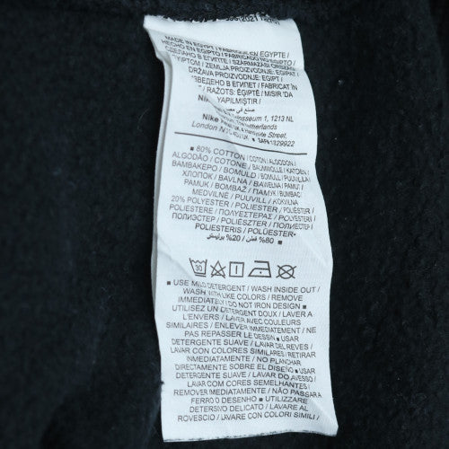 Nike Men's Black Crew Neck Sweatshirt M Cotton Blend Logo Pullover