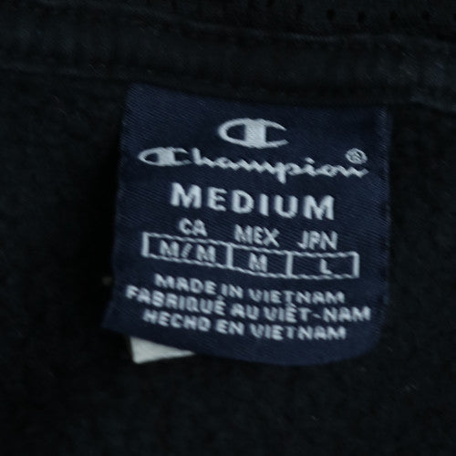 Champion Men's Black Medium Full Zip Hoodie Sweatshirt