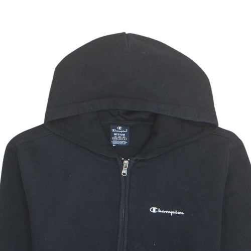 Champion Men's Black Medium Full Zip Hoodie Sweatshirt