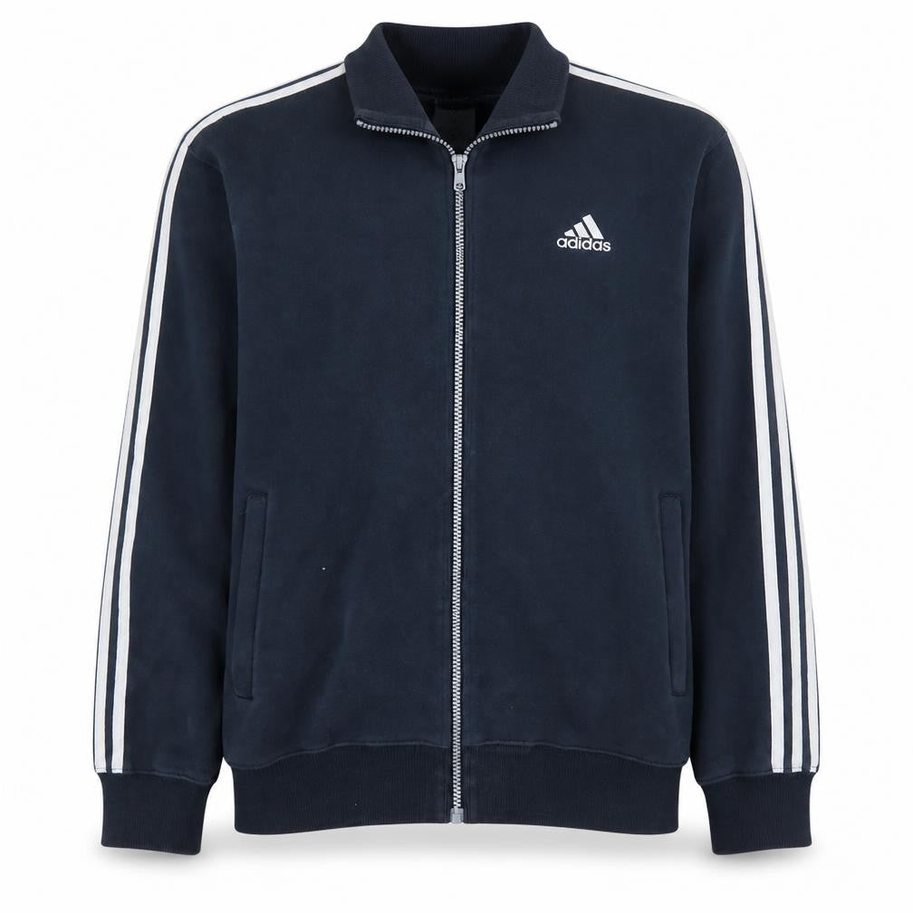 adidas Men's Blue Full Zip Sweatshirt L Sports Retro Track Top