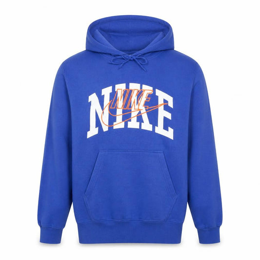 Nike Men’s Blue Pullover Hoodie Size M Graphic Fleece Sweatshirt