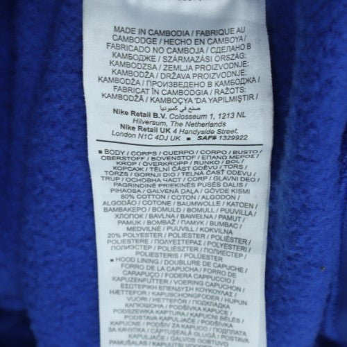 Nike Men’s Blue Pullover Hoodie Size M Graphic Fleece Sweatshirt