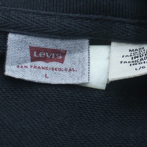 Levi's Mens Black Crew Neck Pullover Sweatshirt L Regular Fit