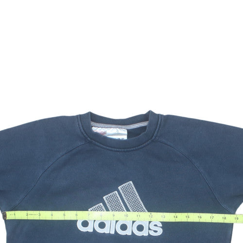 Adidas Boys Navy Blue Crew Neck Pullover Sweatshirt Size 152 (12 Years)