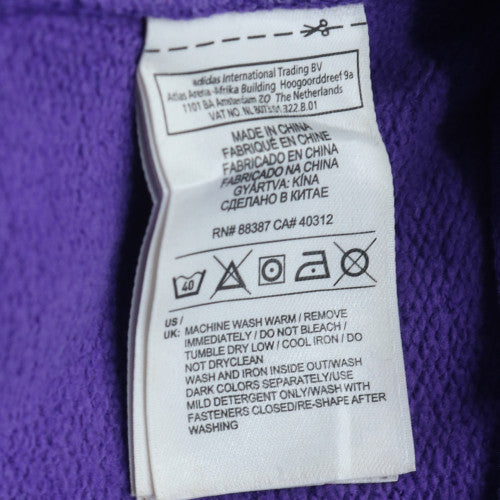 Adidas Men's Purple Full Zip Hoodie Size L Sportswear
