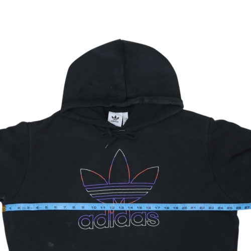adidas Men’s Black XL Pullover Hoodie Embroidered Trefoil Fleece