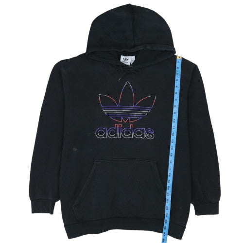 adidas Men’s Black XL Pullover Hoodie Embroidered Trefoil Fleece
