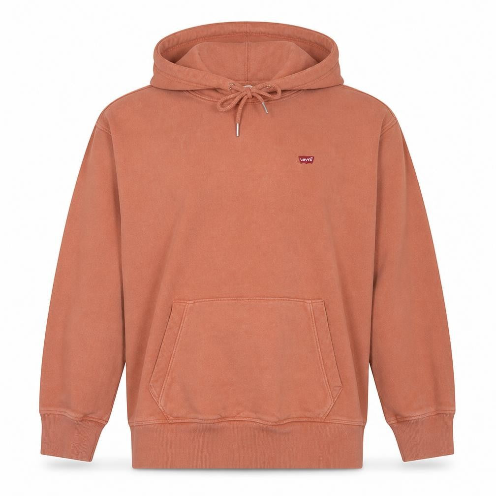 Levi's Men's Brown Pullover Hoodie Size M Fleece Logo Sweatshirt