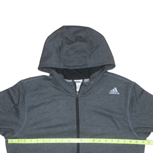 Adidas Mens Grey Full Zip Hoodie L Regular Fit Sportswear