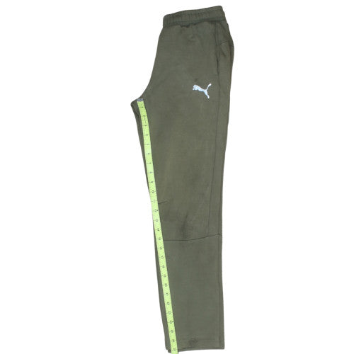Puma Men’s Green Jogger Trousers L Regular Fit Fleece Activewear