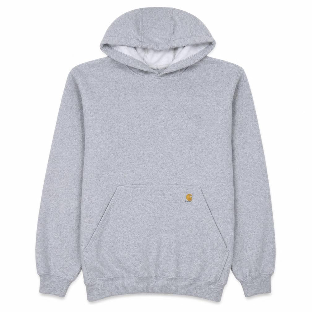 Carhartt Mens Grey Pullover Hoodie M Regular Fleece Logo Sweatshirt