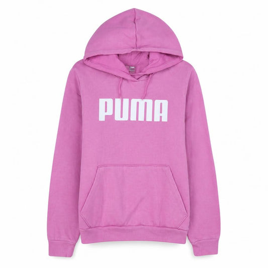 Puma Women Pink Pullover Hoodie XL Logo Cotton Sweatshirt