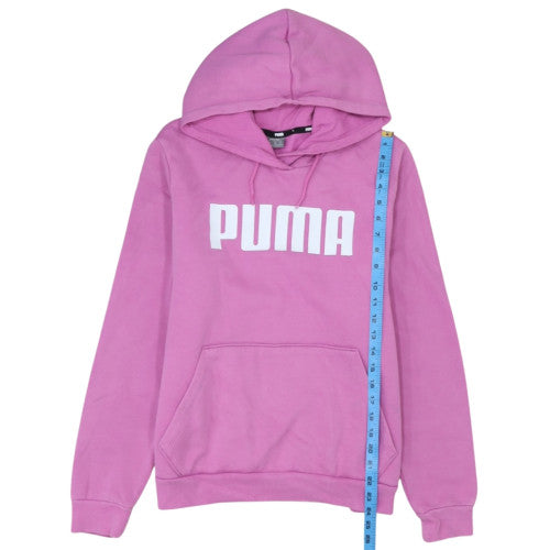 Puma Women Pink Pullover Hoodie XL Logo Cotton Sweatshirt