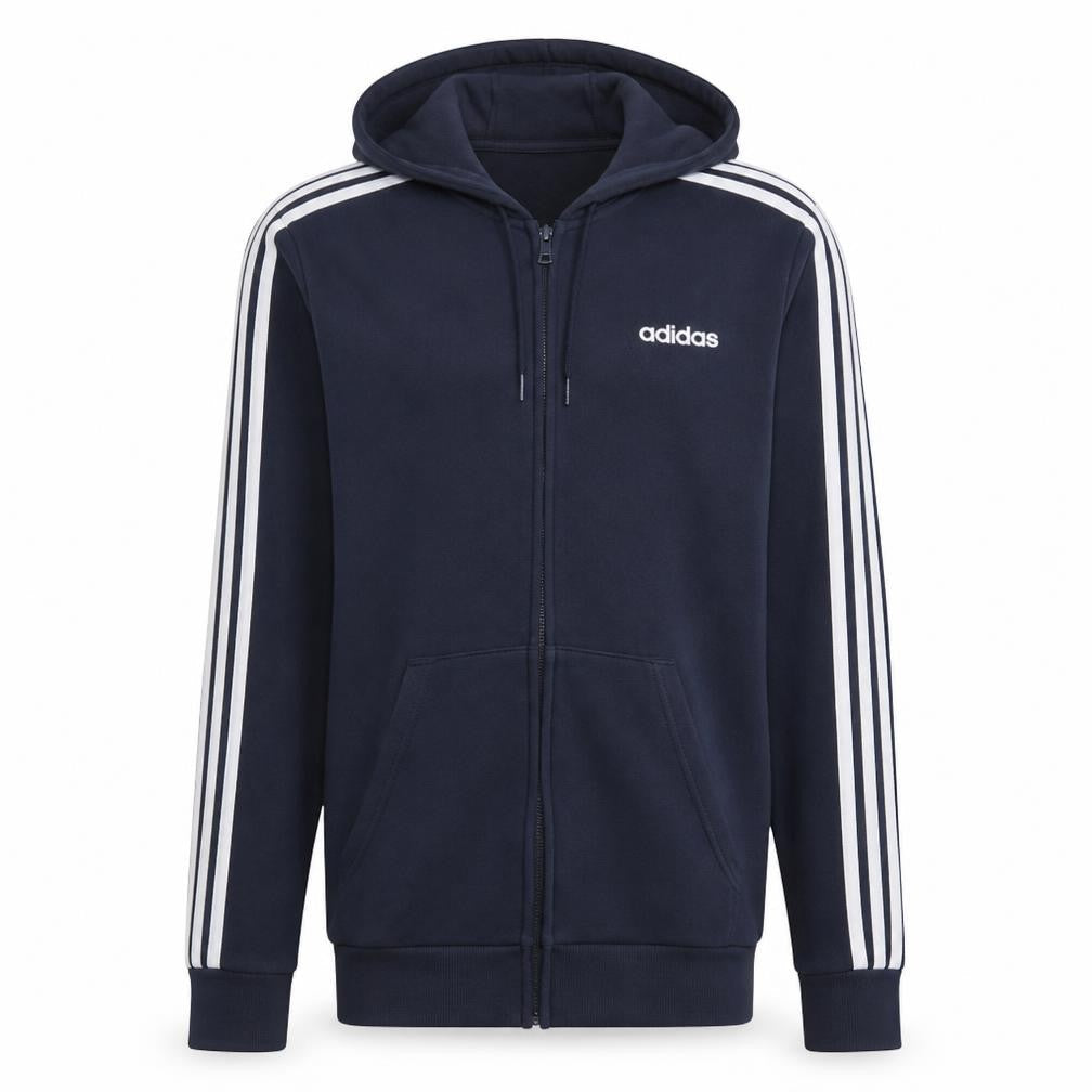 Front view of Adidas Men's Blue Full Zip Hoodie M Sportswear Sweatshirt
