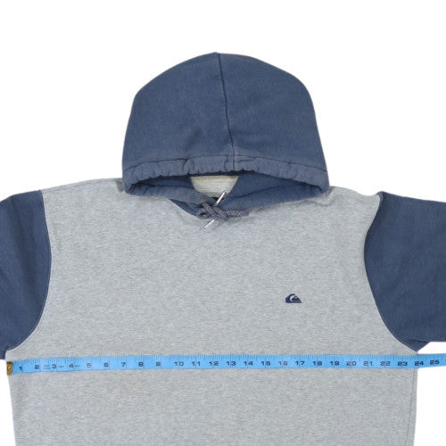 Quiksilver Men's Grey & Blue Pullover Hoodie XL Cotton Blend