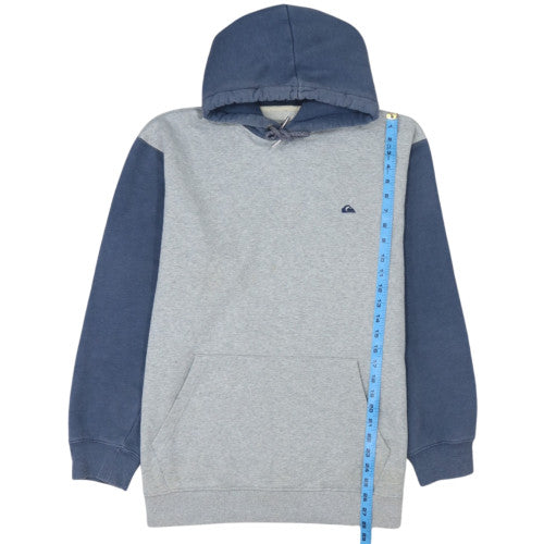 Quiksilver Men's Grey & Blue Pullover Hoodie XL Cotton Blend