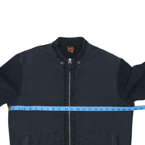 Hugo Boss Men's Black Cotton Nylon Zip Bomber Jacket Size M