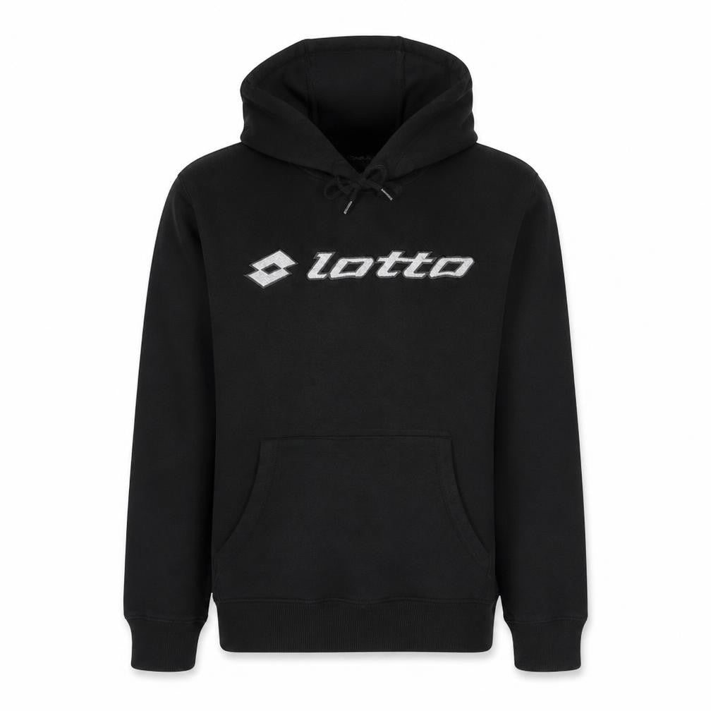 Lotto Men's Black Pullover Hoodie Size L Sports Fleece Sweatshirt