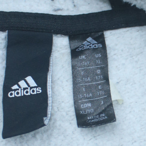 adidas Men's Grey Animal Print Pullover Hoodie XL Regular Fit